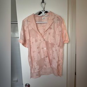 Aritzia Wilfred pink floral blouse